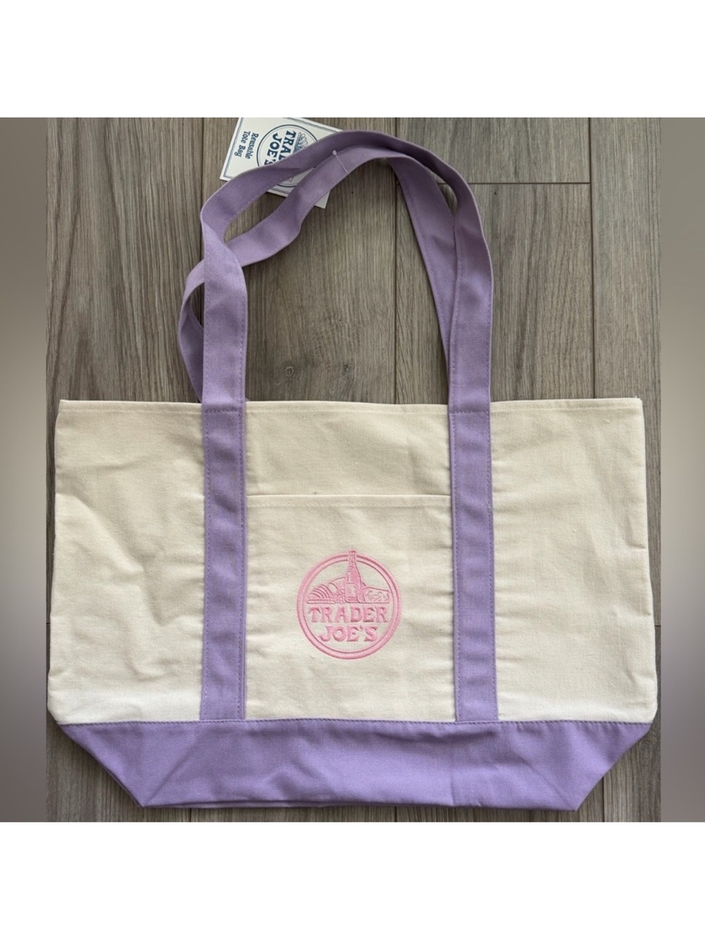 Trader Joe’s Lavender Canvas Tote Bag - Picture 2 of 2